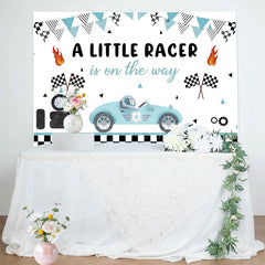 Aperturee - Aperturee A Little Racer Is On The Way Baby Shower Backdrop