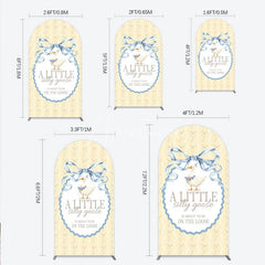 Aperturee - Aperturee A Little Silly Goose is on the Loose Arch Backdrop Watercolor Animal Theme Gender Neutral Baby Shower Decor