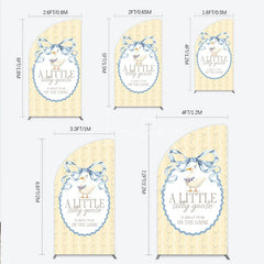 Aperturee - Aperturee A Little Silly Goose is on the Loose Half Moon Arch Backdrop Watercolor Animal Theme Gender Neutral Baby Shower Decor