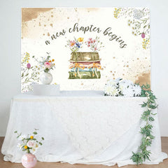 Aperturee - Aperturee A New Chapter Begins Books Floral Birthday Backdrop