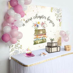 Aperturee - Aperturee A New Chapter Begins Books Floral Birthday Backdrop