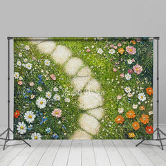 Aperturee - Aperturee A Path Full Of Flowers Sweet Spring Wedding Backdrop