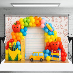 Aperturee - Aperturee ABC Back To School Balloon Arched Photo Backdrop