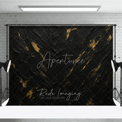 Aperturee - Aperturee Abstract Black and Gold Textured Photography Backdrop Artistic Dark Luxury Background for Professional Studio Shoots
