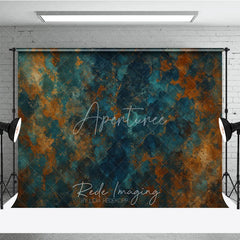 Aperturee - Aperturee Abstract Blue and Brown Grunge Photography Backdrop Artistic Texture for Professional Portrait Sessions