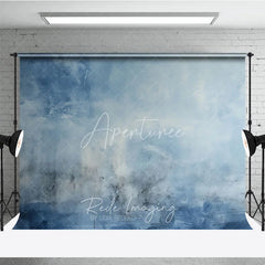 Aperturee - Aperturee Abstract Blue and White Textured Photography Backdrop Artistic Painterly Photo Studio Prop for Portraits