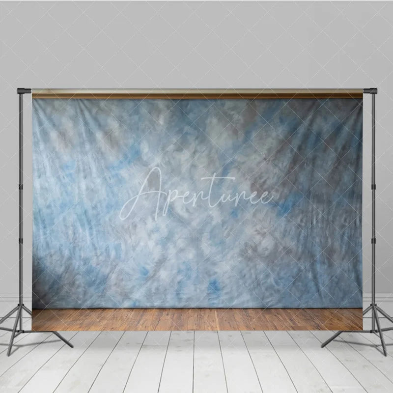 Aperturee - Aperturee Abstract Blue Gray Mottled Textured Photography Backdrop Artistic Cloudy Studio Prop for Portraits and Events