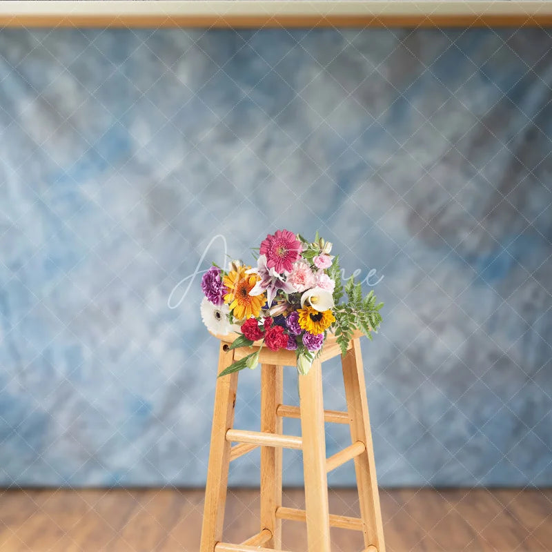 Aperturee - Aperturee Abstract Blue Gray Mottled Textured Photography Backdrop Artistic Cloudy Studio Prop for Portraits and Events