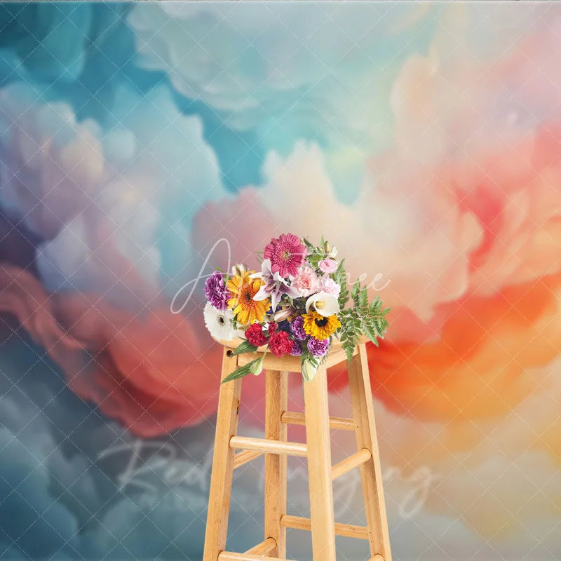 Aperturee - Aperturee Abstract Colorful Dreamy Cloud Photography Backdrop Ethereal Sky Gradient for Professional Studio Portraits