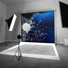 Aperturee - Aperturee Abstract Deep Blue and White Dynamic Bubbles Photography Backdrop Ethereal Cosmic Art Design for Studio Photos