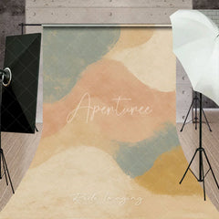 Aperturee - Aperturee Abstract Earth Tone Sweep Backdrop Minimalist Modern Art Party Decor Soft Textured Neutral Background
