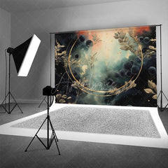 Aperturee Aperturee Abstract Fine Art Photography Backdrop Moody Dark Teal and Gold with Smoke Ethereal Mystical Studio Photo Prop