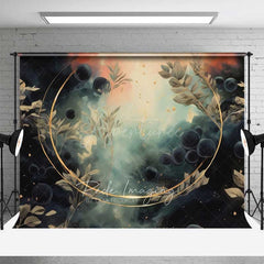 Aperturee Aperturee Abstract Fine Art Photography Backdrop Moody Dark Teal and Gold with Smoke Ethereal Mystical Studio Photo Prop