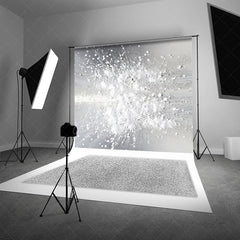 Aperturee Aperturee Abstract Fine Art Photography Backdrop Silver and White Paint Splatter Modern Textured Studio Photo Prop