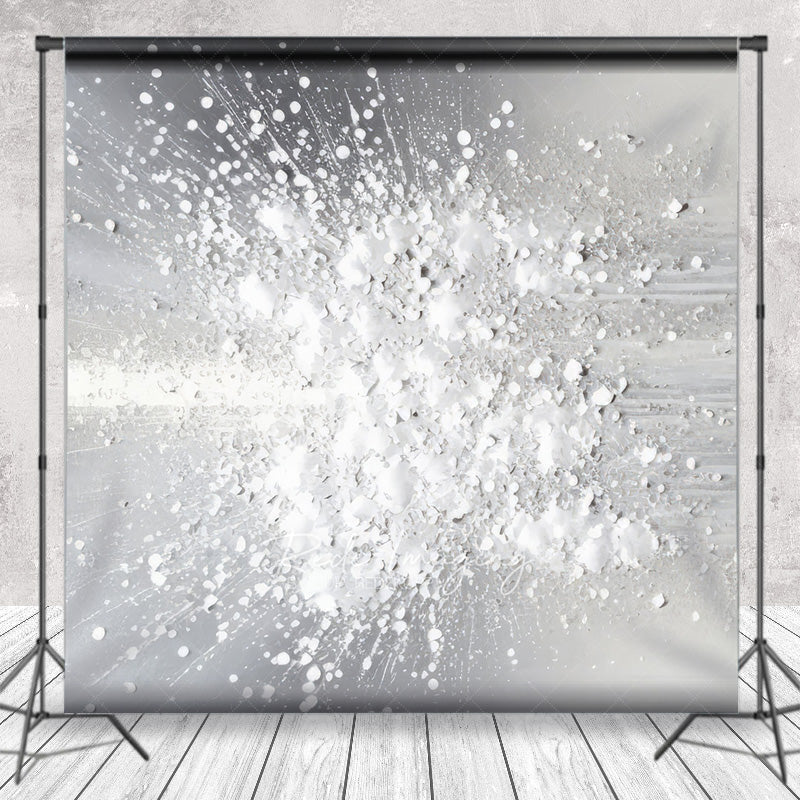 Aperturee Aperturee Abstract Fine Art Photography Backdrop Silver and White Paint Splatter Modern Textured Studio Photo Prop
