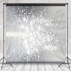 Aperturee Aperturee Abstract Fine Art Photography Backdrop Silver and White Paint Splatter Modern Textured Studio Photo Prop