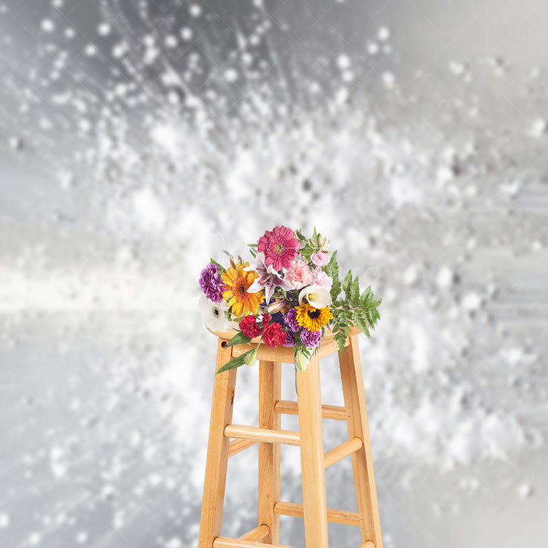 Aperturee Aperturee Abstract Fine Art Photography Backdrop Silver and White Paint Splatter Modern Textured Studio Photo Prop