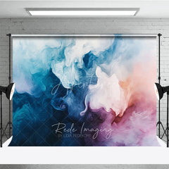Aperturee - Aperturee Abstract Fluid Blue and Pink Swirl Photography Backdrop Ethereal Painterly Art for Creative Photo Shoots
