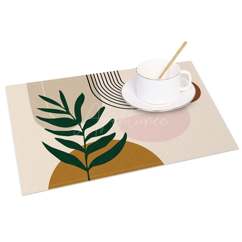 Aperturee - Aperturee Abstract Foliage Wall Art Vector Set of 4 Placemats