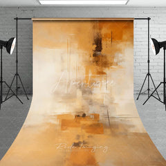 Aperturee - Aperturee Abstract Golden and Beige Sweep Backdrop Modern Artistic Party Decor Minimalist Textured Wall Background