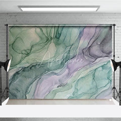 Aperturee - Aperturee Abstract Green and Purple Fluid Art Photography Backdrop Ethereal Watercolor Studio Prop