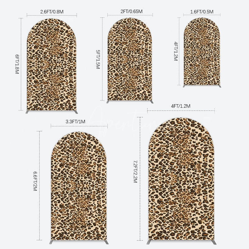 Aperturee - Aperturee Abstract Leopard Print Happy Birthday Arch Backdrop
