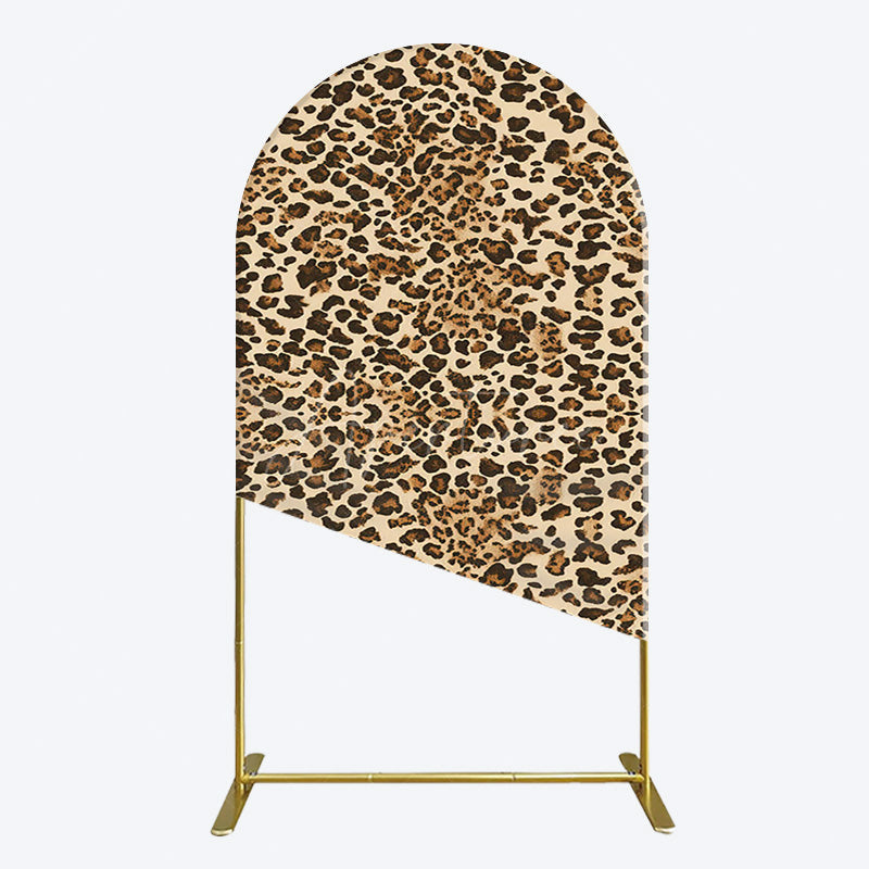 Aperturee - Aperturee Abstract Leopard Print Happy Birthday Arch Backdrop