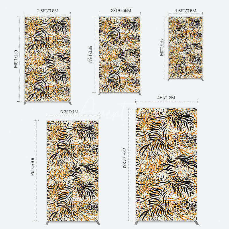 Aperturee - Aperturee Abstract Leopard Zebra Print Birthday Rectangle Backdrop