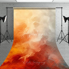 Aperturee - Aperturee Abstract Orange and Grey Smoke Sweep Backdrop Artistic Texture for Professional Portrait Photography