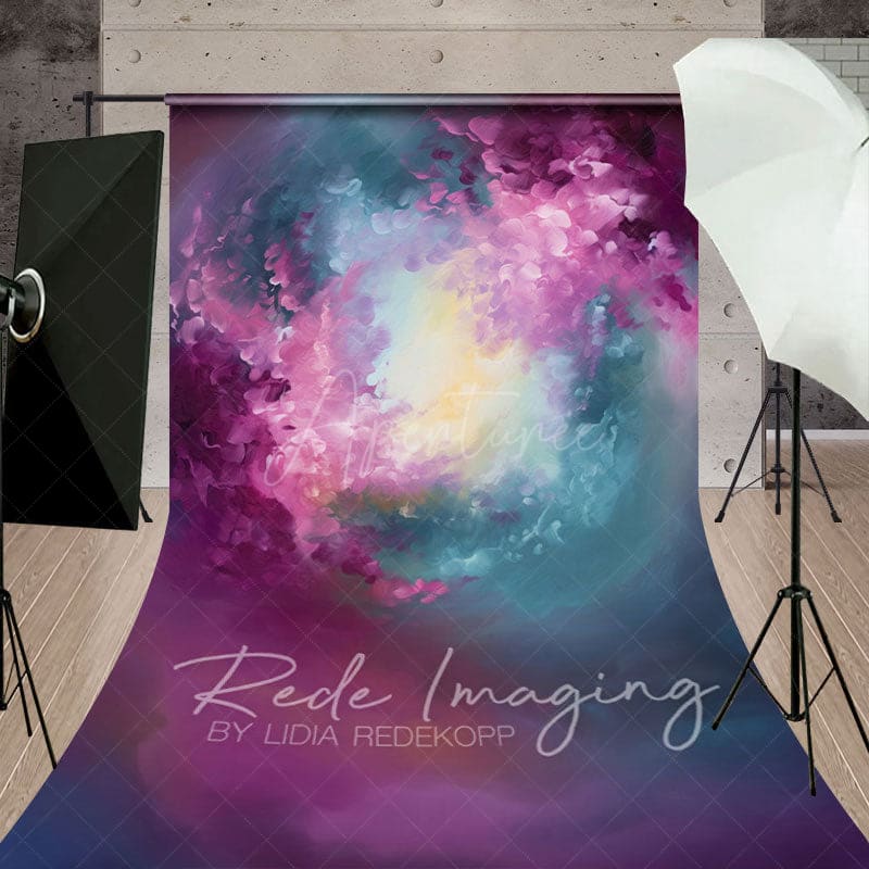 Aperturee - Aperturee Abstract Painterly Purple Blue Magical Swirl Backdrop
