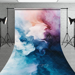 Aperturee - Aperturee Abstract Painterly Sweep Backdrop Ethereal Peach Purple and Blue Gradient for Studio Photography