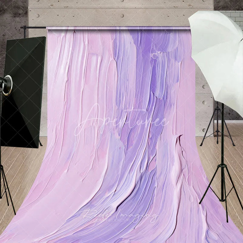 Aperturee - Aperturee Abstract Pastel Purple and Pink Oil Paint Sweep Backdrop Elegant Artistic Texture for Photo Studio