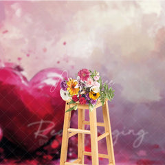 Aperturee - Aperturee Abstract Pink Painted Heart Backdrop Romantic Valentine Wedding Portrait Photography Background