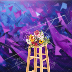 Aperturee - Aperturee Abstract Purple and Blue Geometric Photography Backdrop Artistic Modern Party Decor