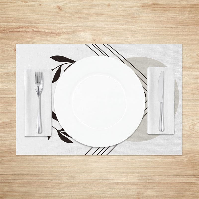 Aperturee - Aperturee Abstract Simple Leaves Moon Stars Set Of 4 Placemats