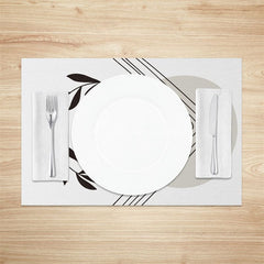 Aperturee - Aperturee Abstract Simple Leaves Moon Stars Set Of 4 Placemats