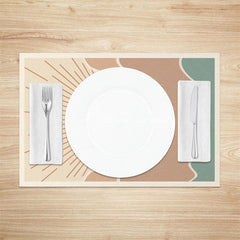 Aperturee - Aperturee Abstract Sun Mountain Landscape Set Of 4 Placemats