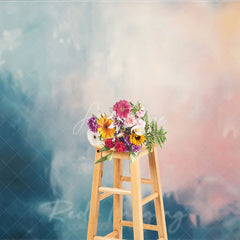 Aperturee - Aperturee Abstract Teal Pink White Painterly Photography Backdrop Artistic Photo Studio Portrait and Event Background Decor