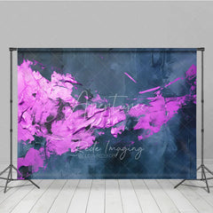 Aperturee - Aperturee Abstract Textured Dark Blue and Magenta Photography Backdrop Modern Artistic Studio Photo Prop for Portraits