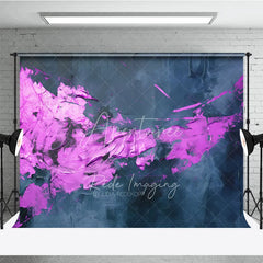 Aperturee - Aperturee Abstract Textured Dark Blue and Magenta Photography Backdrop Modern Artistic Studio Photo Prop for Portraits