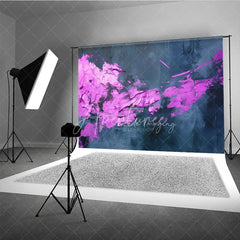 Aperturee - Aperturee Abstract Textured Dark Blue and Magenta Photography Backdrop Modern Artistic Studio Photo Prop for Portraits
