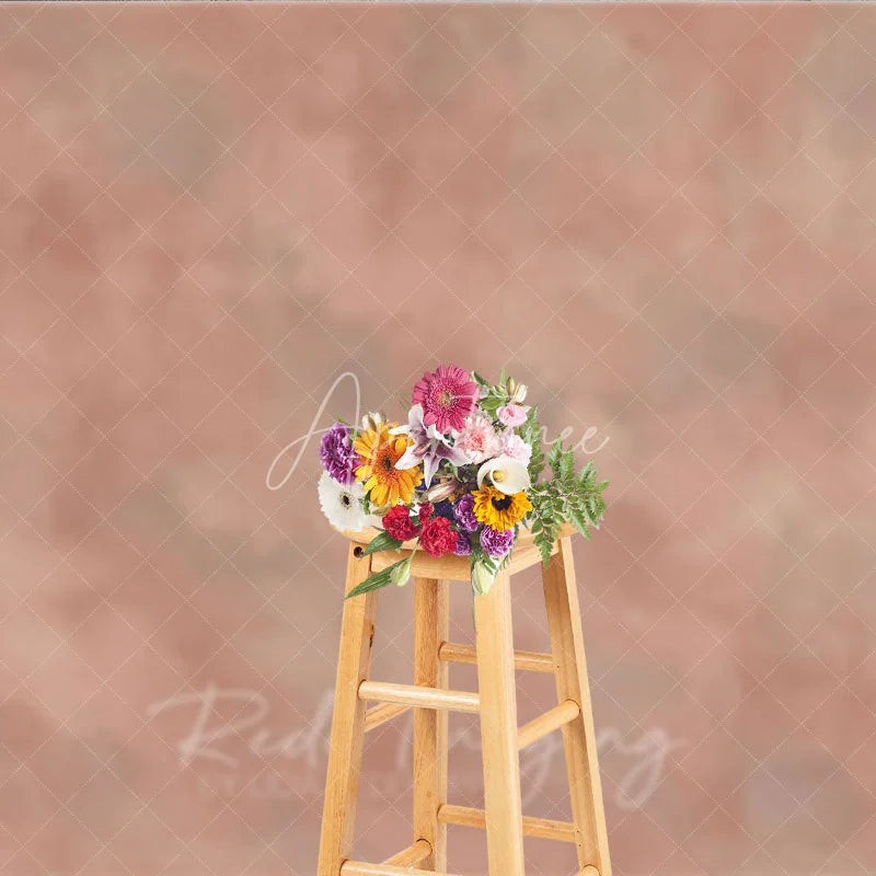 Aperturee - Aperturee Abstract Textured Dusty Rose Photography Backdrop Muted Terracotta and Gray Painterly Design for Professional Studio