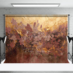 Aperturee - Aperturee Abstract Textured Floral Photography Backdrop Gold and Plum Palette with Elegant Painterly Design