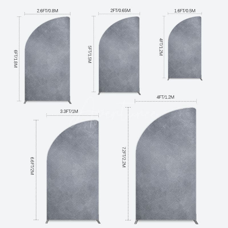 Aperturee - Aperturee Abstract Textured Gray Cement Wall Half Moon Arch Backdrop