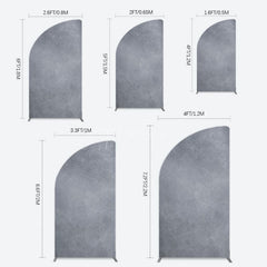 Aperturee - Aperturee Abstract Textured Gray Cement Wall Half Moon Arch Backdrop