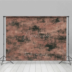 Aperturee - Aperturee Abstract Textured Photography Backdrop Distressed Reddish Brown and Dark Grey Tones Vintage Fine Art Style