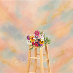 Aperturee - Aperturee Abstract Textured Photography Backdrop with Pastel Colors and Gold Glitter Accents Dreamy Painterly Design