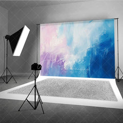 Aperturee - Aperturee Abstract Textured Pink Purple and Blue Photography Backdrop Artistic Pastel Brushstroke Design for Studio