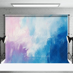 Aperturee - Aperturee Abstract Textured Pink Purple and Blue Photography Backdrop Artistic Pastel Brushstroke Design for Studio