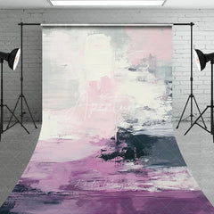 Aperturee - Aperturee Abstract Textured Pink Purple and Grey White Sweep Backdrop Modern Painterly Art for Studio Photography